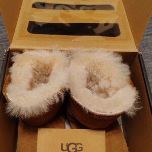 UGG Tan and Cream Sheepskin Baby Booties